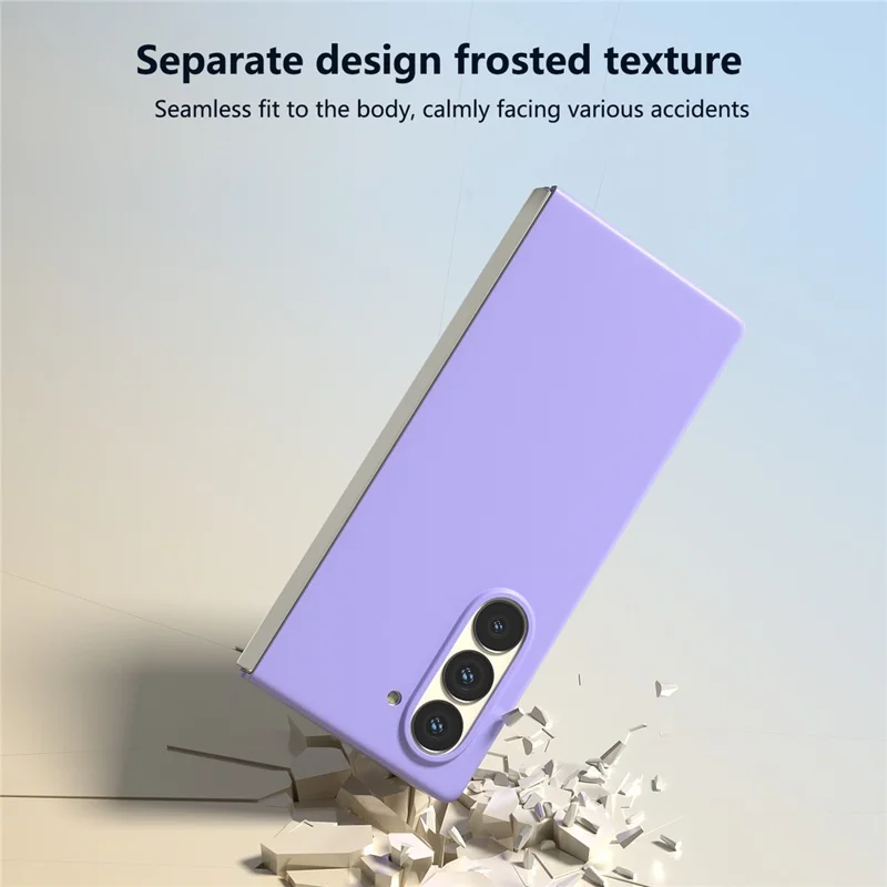 Pour Samsung Galaxy Z Fold6 5G Étui PC Peau-toucher Anti-rayures Couverture de téléphone pliante - Violet