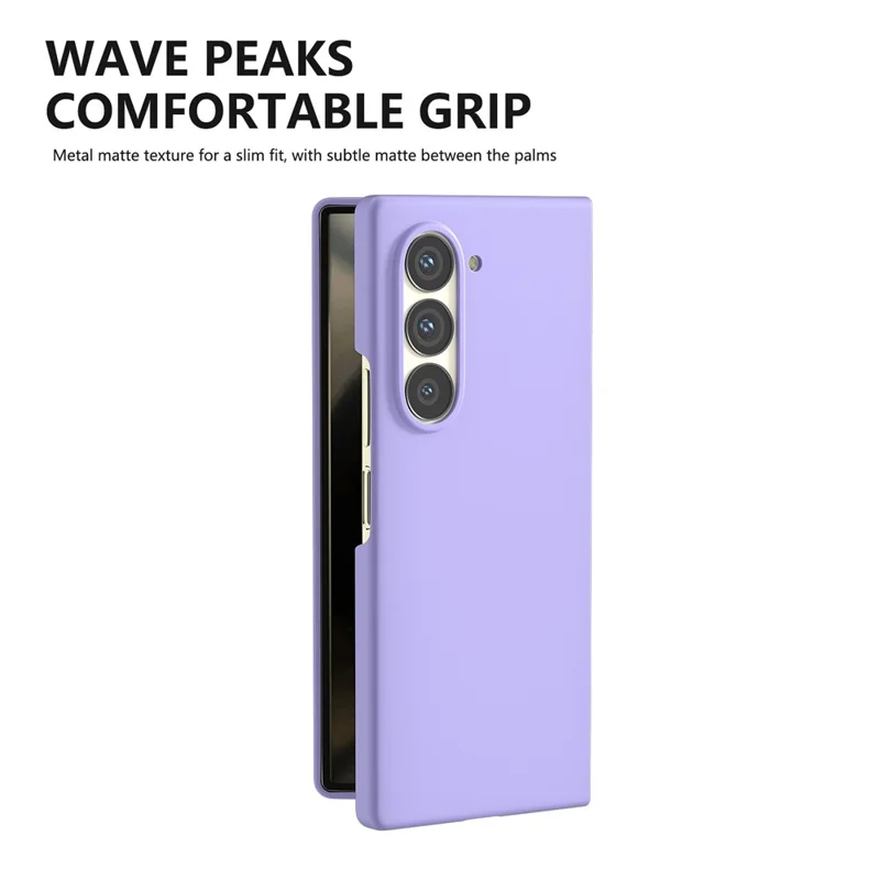 Pour Samsung Galaxy Z Fold6 5G Étui PC Peau-toucher Anti-rayures Couverture de téléphone pliante - Violet