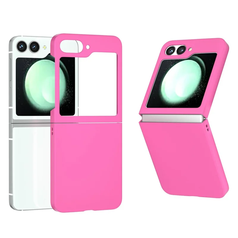 Para Samsung Galaxy Z Flip6 5G Capa Pele-toque Capa Protetora de PC Rígido - Rosa