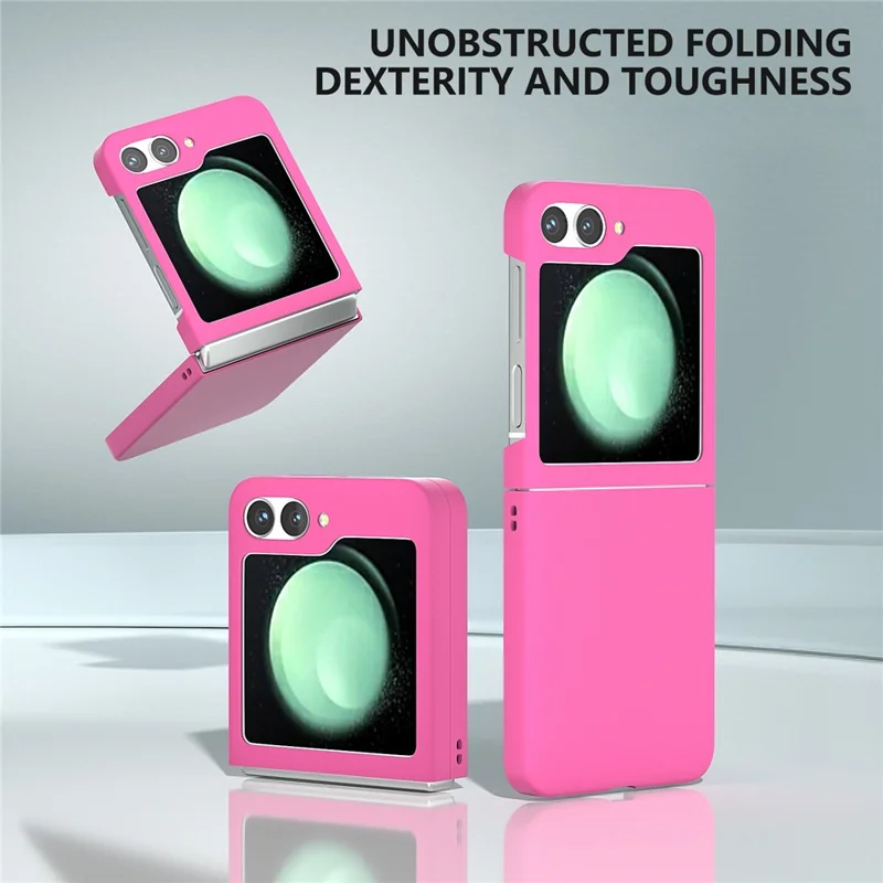 Para Samsung Galaxy Z Flip6 5G Capa Pele-toque Capa Protetora de PC Rígido - Rosa
