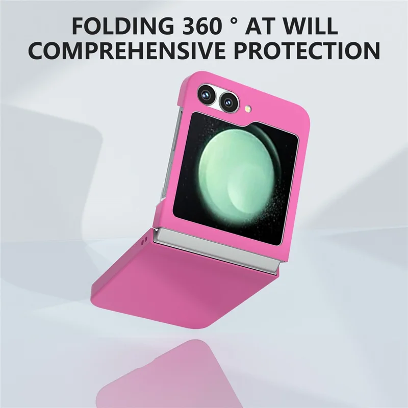 Para Samsung Galaxy Z Flip6 5G Capa Pele-toque Capa Protetora de PC Rígido - Rosa