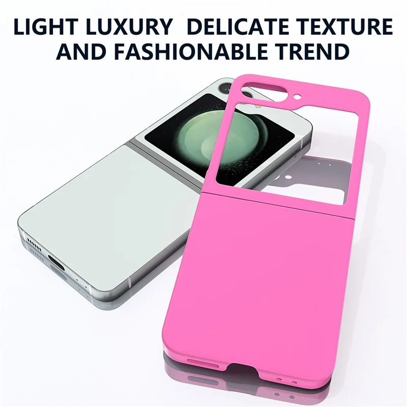 Para Samsung Galaxy Z Flip6 5G Capa Pele-toque Capa Protetora de PC Rígido - Rosa