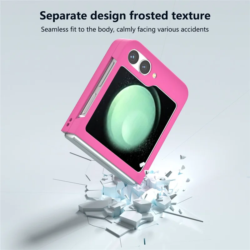 Para Samsung Galaxy Z Flip6 5G Capa Pele-toque Capa Protetora de PC Rígido - Rosa