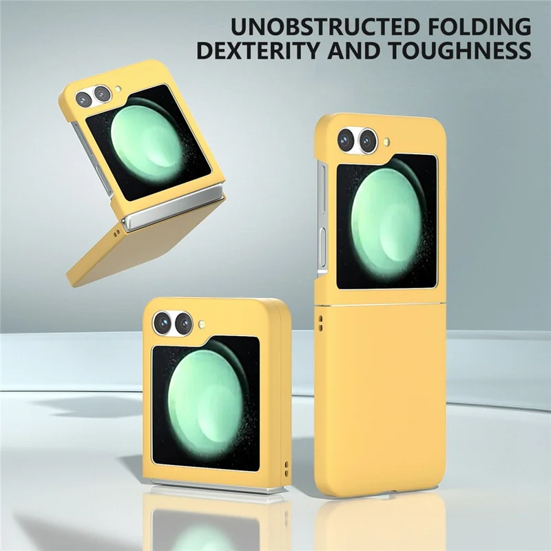 For Samsung Galaxy Z Flip7 FE 5G / Z Flip6 5G Case Skin-feel Hard PC Protective Phone Cover - Yellow