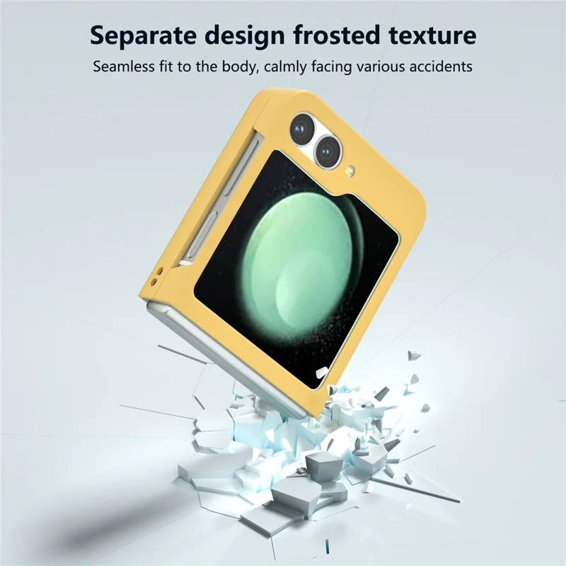For Samsung Galaxy Z Flip7 FE 5G / Z Flip6 5G Case Skin-feel Hard PC Protective Phone Cover - Yellow