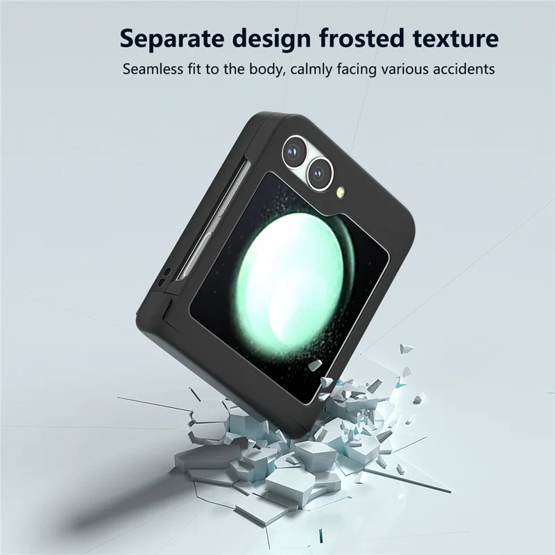 Per Samsung Galaxy Z Flip6 5G Case Skin-touch PC Phone Cover con protezione cerniera - Nero