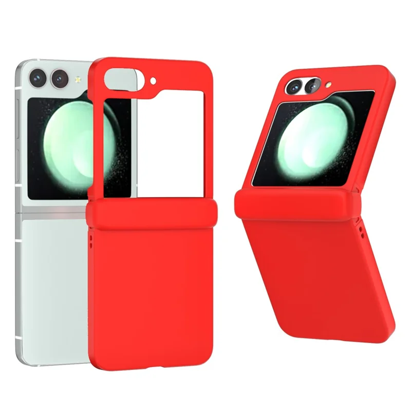 For Samsung Galaxy Z Flip7 FE 5G / Z Flip6 5G Case Skin-touch PC Phone Cover with Hinge Protection - Red
