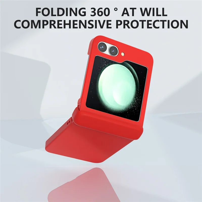 For Samsung Galaxy Z Flip7 FE 5G / Z Flip6 5G Case Skin-touch PC Phone Cover with Hinge Protection - Red