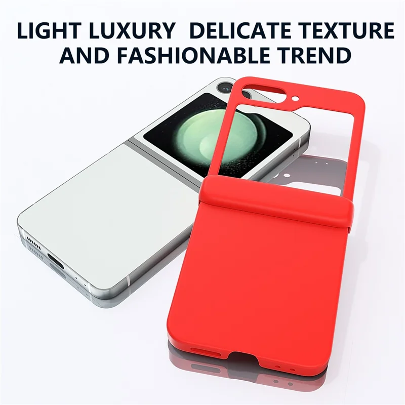 For Samsung Galaxy Z Flip7 FE 5G / Z Flip6 5G Case Skin-touch PC Phone Cover with Hinge Protection - Red