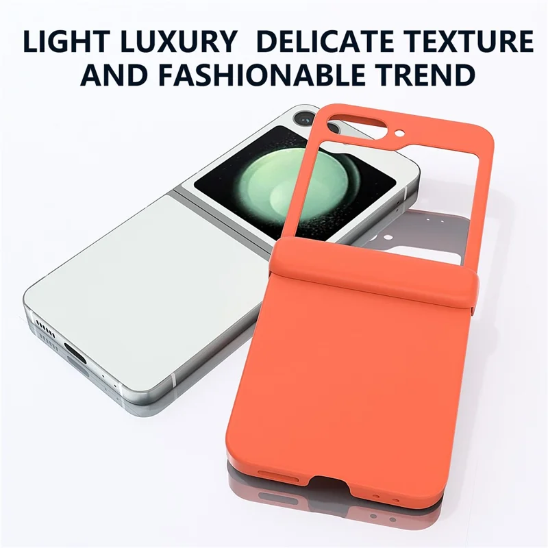 For Samsung Galaxy Z Flip7 FE 5G / Z Flip6 5G Case Skin-touch PC Phone Cover with Hinge Protection - Orange