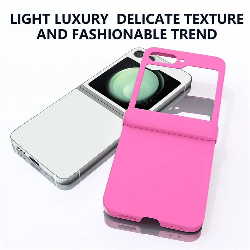 For Samsung Galaxy Z Flip7 FE 5G / Z Flip6 5G Case Skin-touch PC Phone Cover with Hinge Protection - Rose