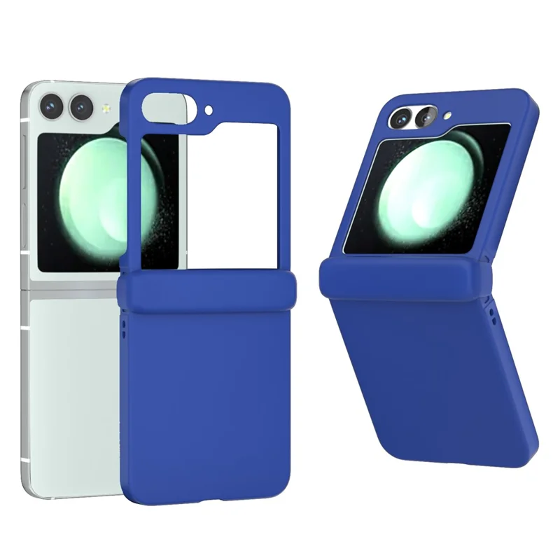 For Samsung Galaxy Z Flip7 FE 5G / Z Flip6 5G Case Skin-touch PC Phone Cover with Hinge Protection - Blue