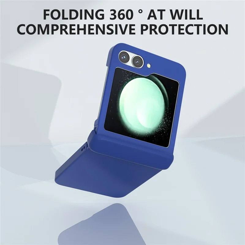 For Samsung Galaxy Z Flip7 FE 5G / Z Flip6 5G Case Skin-touch PC Phone Cover with Hinge Protection - Blue
