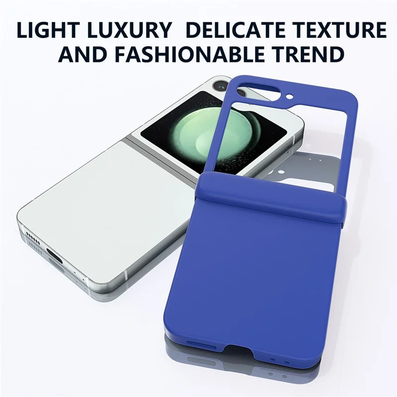 For Samsung Galaxy Z Flip7 FE 5G / Z Flip6 5G Case Skin-touch PC Phone Cover with Hinge Protection - Blue