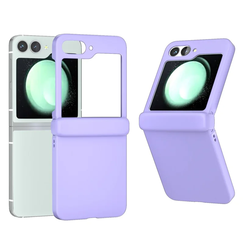 Für Samsung Galaxy Z Flip6 5G Case Skin-touch PC-Handyhülle mit Scharnierschutz - Lila