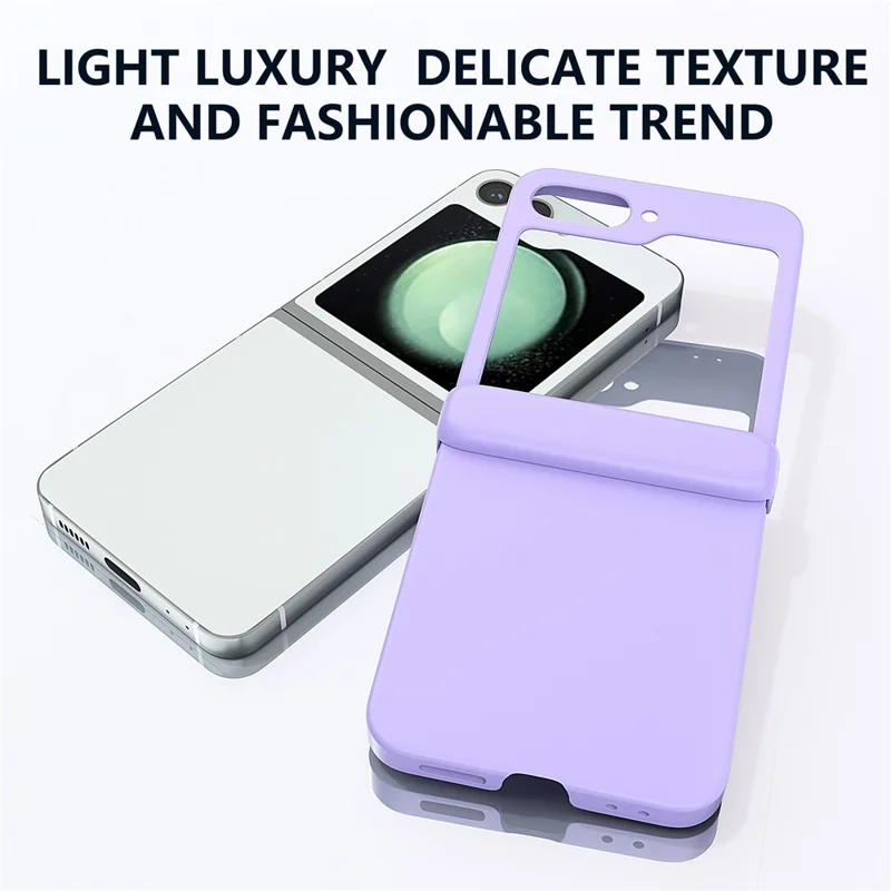 Für Samsung Galaxy Z Flip6 5G Case Skin-touch PC-Handyhülle mit Scharnierschutz - Lila