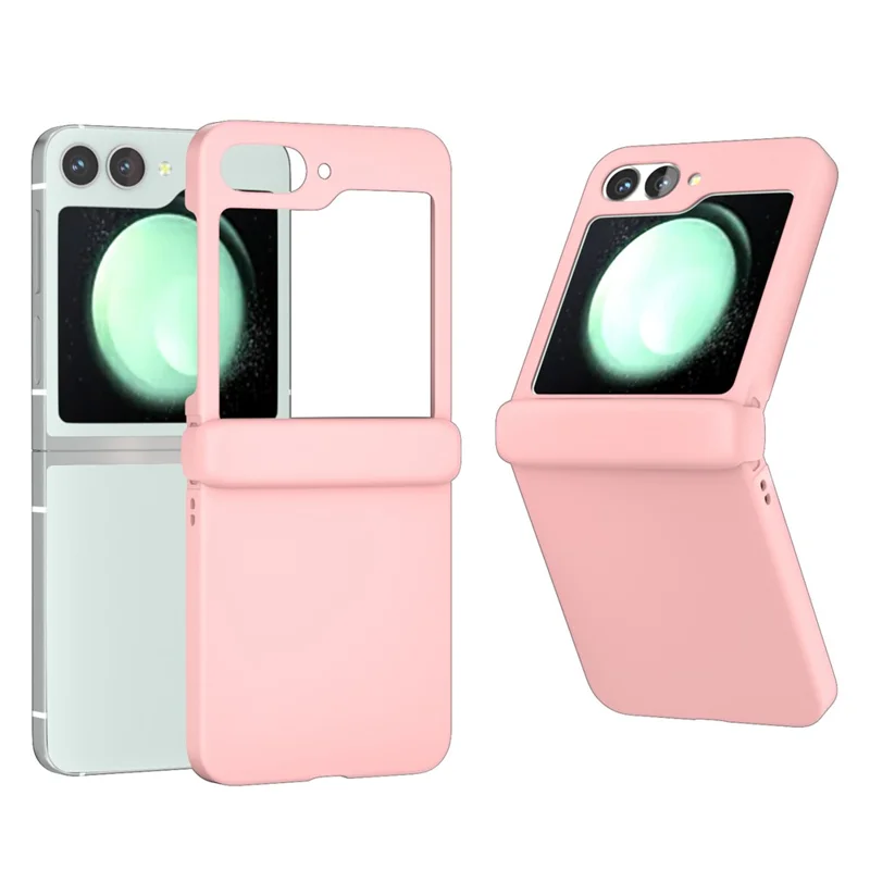 For Samsung Galaxy Z Flip7 FE 5G / Z Flip6 5G Case Skin-touch PC Phone Cover with Hinge Protection - Pink