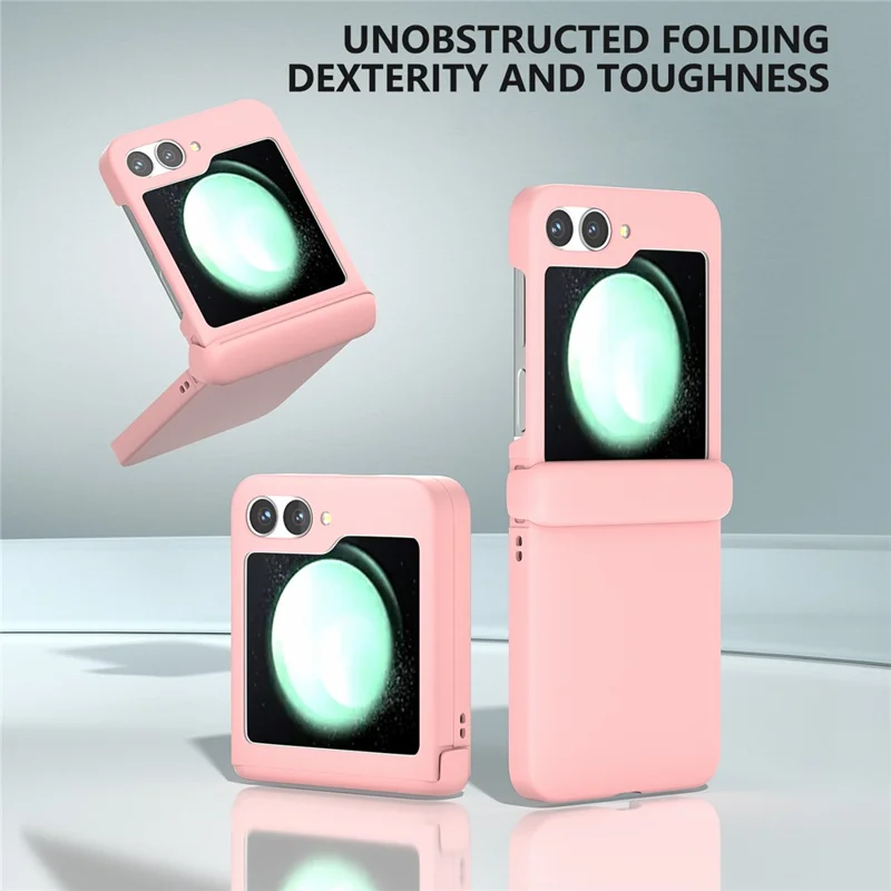 For Samsung Galaxy Z Flip7 FE 5G / Z Flip6 5G Case Skin-touch PC Phone Cover with Hinge Protection - Pink
