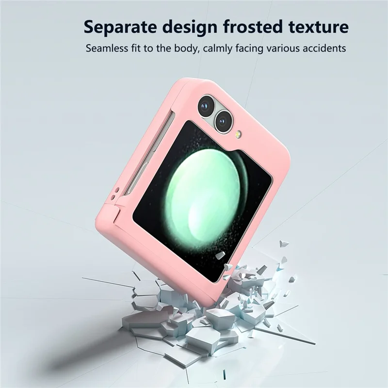For Samsung Galaxy Z Flip7 FE 5G / Z Flip6 5G Case Skin-touch PC Phone Cover with Hinge Protection - Pink