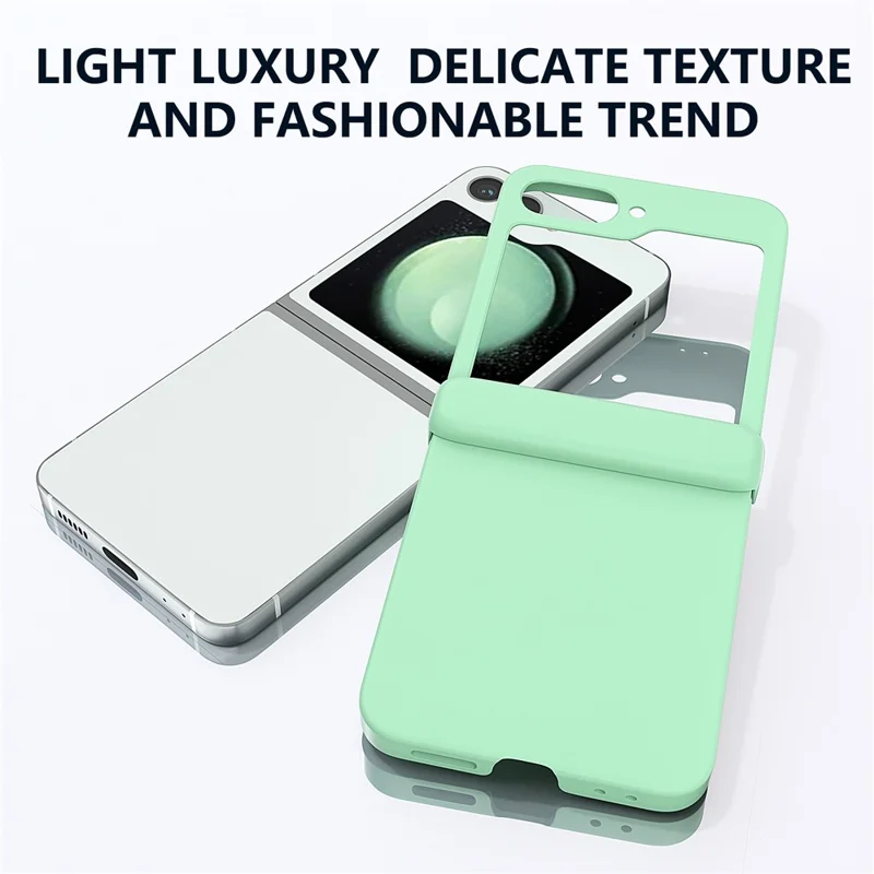 For Samsung Galaxy Z Flip7 FE 5G / Z Flip6 5G Case Skin-touch PC Phone Cover with Hinge Protection - Light Green