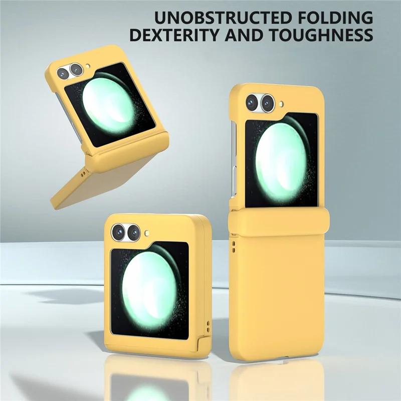 For Samsung Galaxy Z Flip7 FE 5G / Z Flip6 5G Case Skin-touch PC Phone Cover with Hinge Protection - Yellow