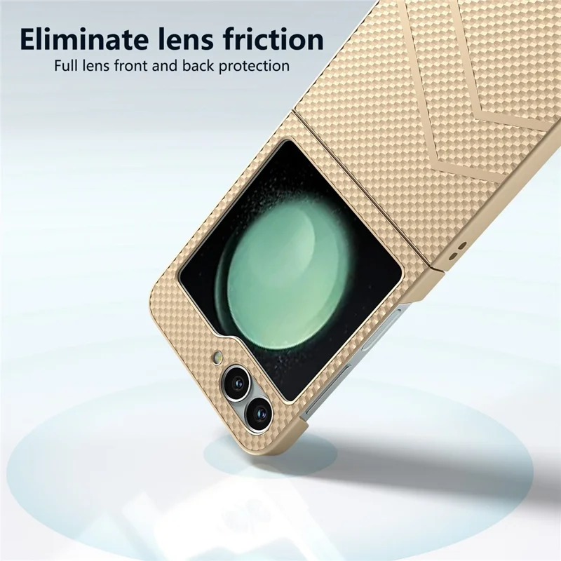 Para Samsung Galaxy Z Flip6 5G Funda Dura de PC Mate Cubierta de Teléfono Plegable - Oro