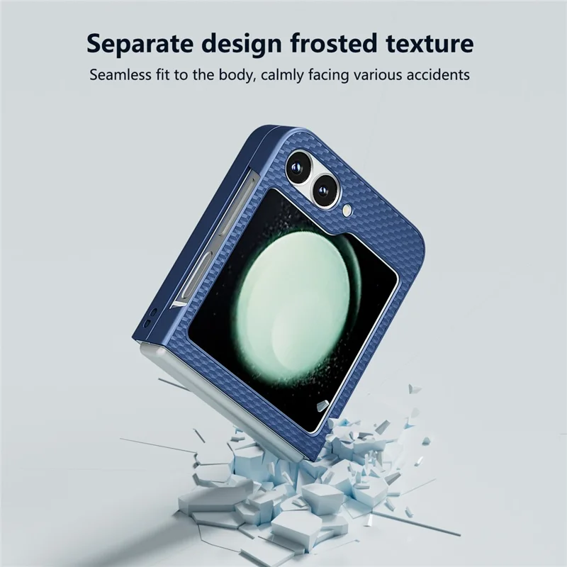 Para Samsung Galaxy Z Flip6 5G Capa Rígida PC Fosca Dobrável Capa de Telefone - Azul Escuro