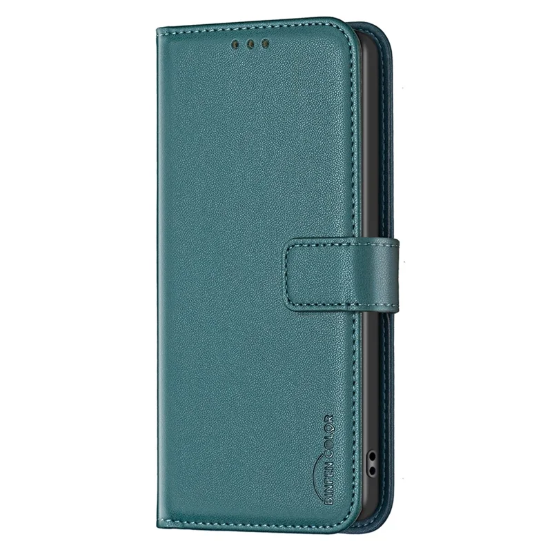 BINFEN COLOR BF17 Para vivo Y200e 5G Case de Carteira Fechamento Magnético Slots de Cartão Capa de Telefone - Verde