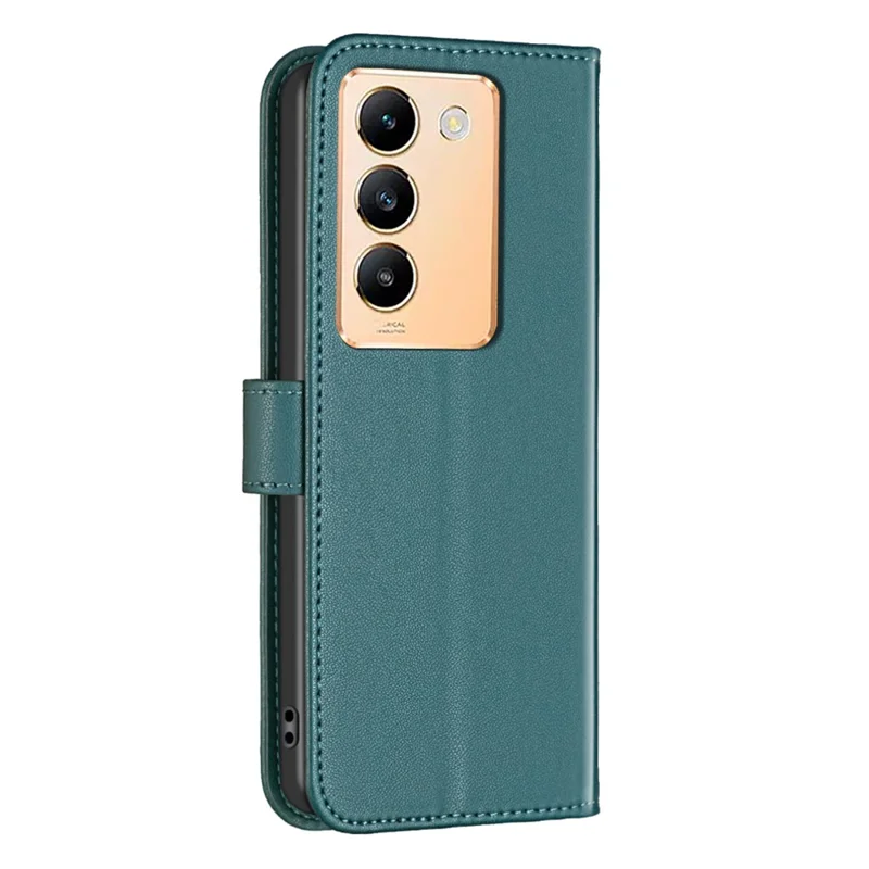 BINFEN COLOR BF17 Para vivo Y200e 5G Case de Carteira Fechamento Magnético Slots de Cartão Capa de Telefone - Verde