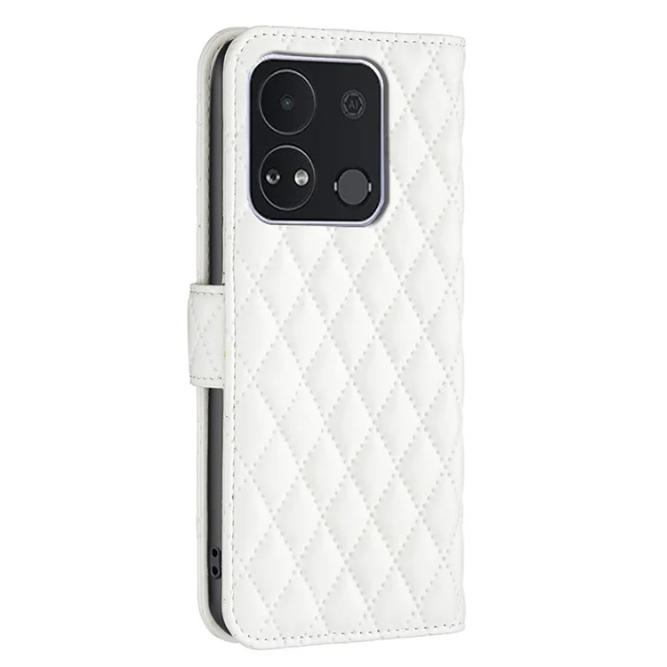 BINFEN COLOR BF Style-14 For itel A04 Phone Case Shockproof PU Leather Flip Cover - White