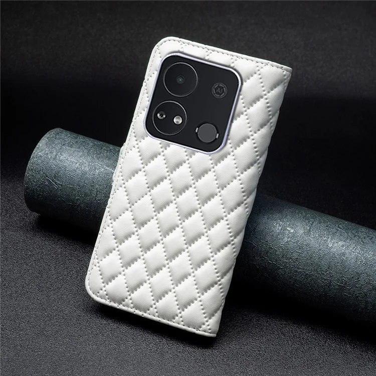 BINFEN COLOR BF Style-14 For itel A04 Phone Case Shockproof PU Leather Flip Cover - White