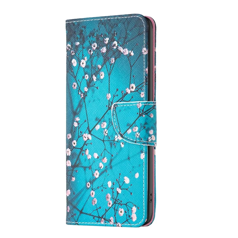 For TECNO Spark 20 Pro+ Case Pattern Printing Foldable Stand Phone Cover - Plum Blossom