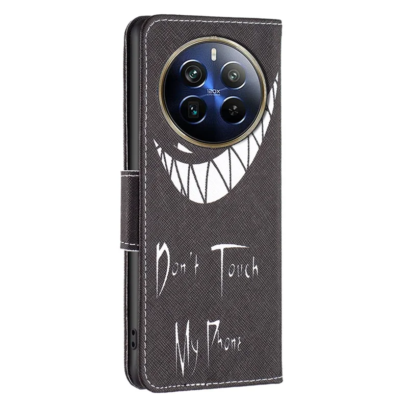For Realme 12 Pro 5G / 12 Pro+ 5G Wallet Case Pattern Printing PU Leather Phone Cover - Don't Touch My Phone