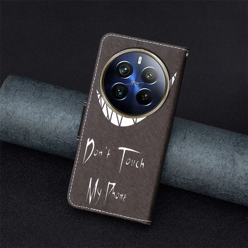 For Realme 12 Pro 5G / 12 Pro+ 5G Wallet Case Pattern Printing PU Leather Phone Cover - Don't Touch My Phone