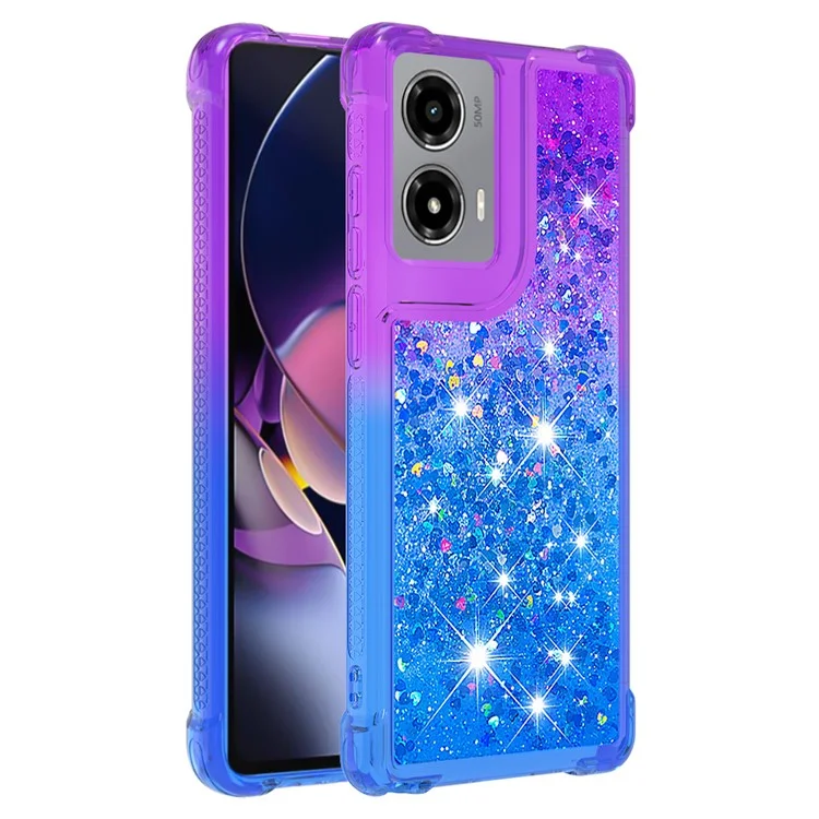 YB Quicksand Series-3 für Motorola Moto G Stylus 5G (2024) Case Quicksand Soft TPU Telefonhülle - Lila+Himmelblau