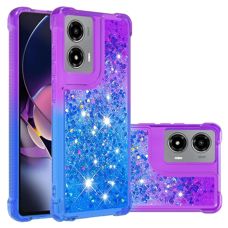 YB Quicksand Series-3 für Motorola Moto G Stylus 5G (2024) Case Quicksand Soft TPU Telefonhülle - Lila+Himmelblau