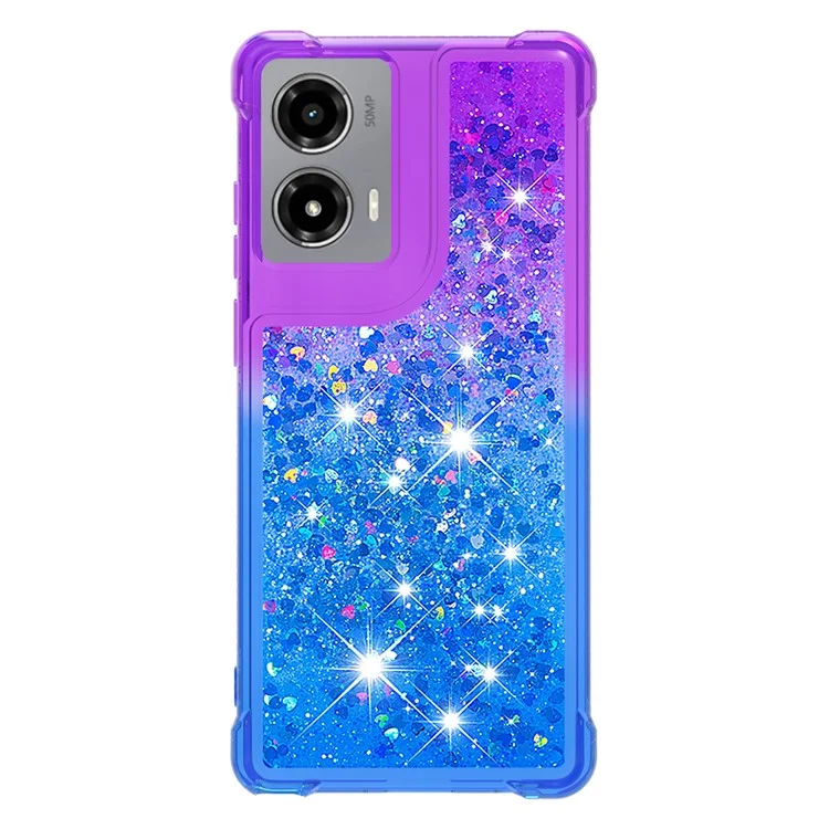 YB Quicksand Series-3 für Motorola Moto G Stylus 5G (2024) Case Quicksand Soft TPU Telefonhülle - Lila+Himmelblau