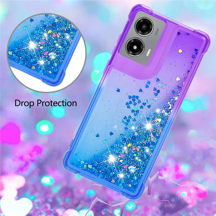 YB Quicksand Series-3 für Motorola Moto G Stylus 5G (2024) Case Quicksand Soft TPU Telefonhülle - Lila+Himmelblau