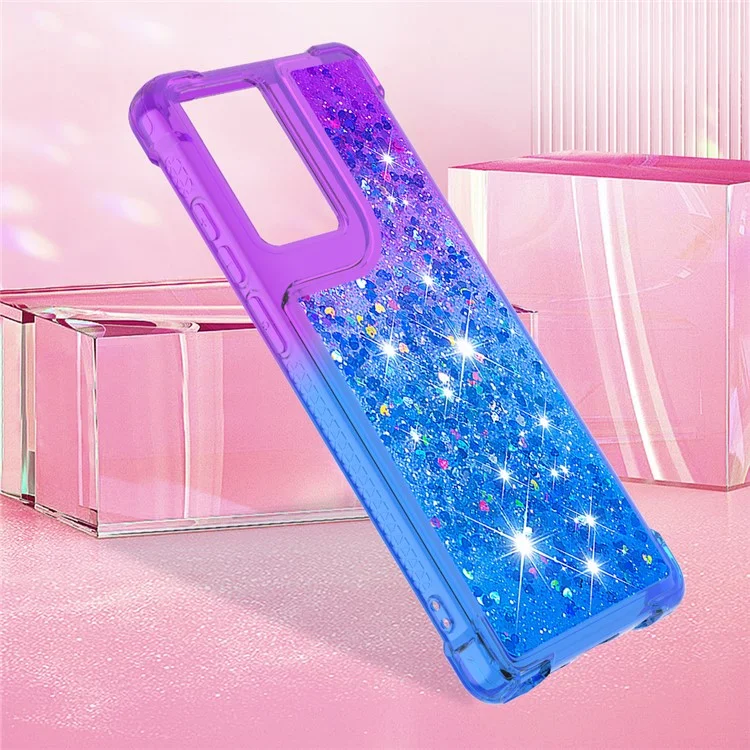YB Quicksand Series-3 für Motorola Moto G Stylus 5G (2024) Case Quicksand Soft TPU Telefonhülle - Lila+Himmelblau