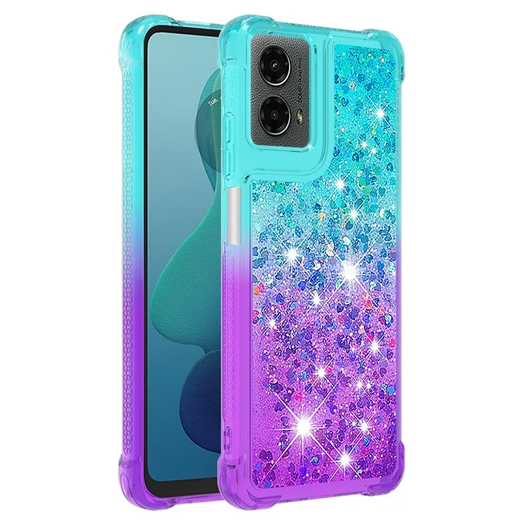 YB Quicksand Series-3 für Motorola Moto G Play 5G (2024) / Moto G 5G (2024) Quicksand Soft TPU Handyhülle - Himmelblau+Lila