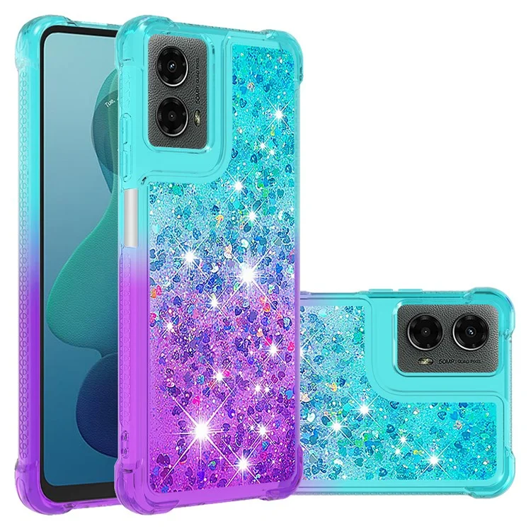 YB Quicksand Series-3 für Motorola Moto G Play 5G (2024) / Moto G 5G (2024) Quicksand Soft TPU Handyhülle - Himmelblau+Lila