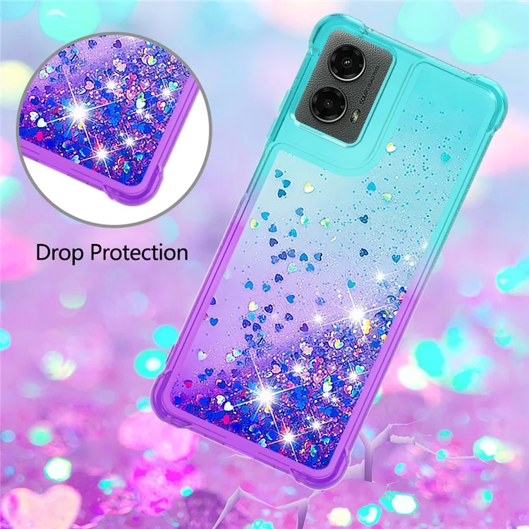 YB Quicksand Series-3 für Motorola Moto G Play 5G (2024) / Moto G 5G (2024) Quicksand Soft TPU Handyhülle - Himmelblau+Lila