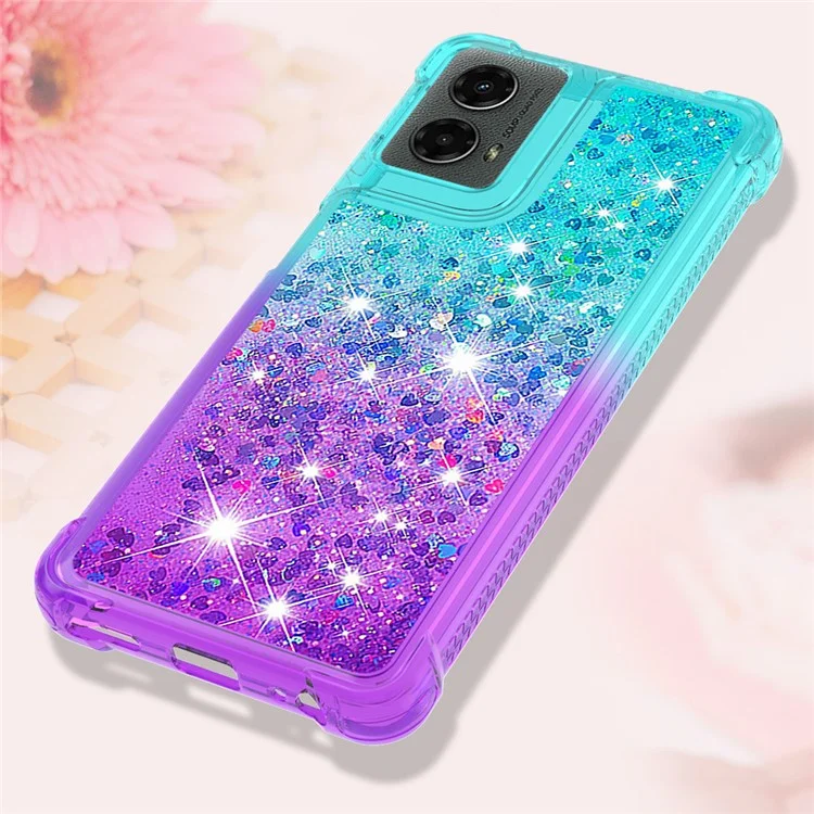 YB Quicksand Series-3 für Motorola Moto G Play 5G (2024) / Moto G 5G (2024) Quicksand Soft TPU Handyhülle - Himmelblau+Lila