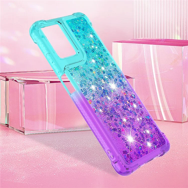 YB Quicksand Series-3 für Motorola Moto G Play 5G (2024) / Moto G 5G (2024) Quicksand Soft TPU Handyhülle - Himmelblau+Lila
