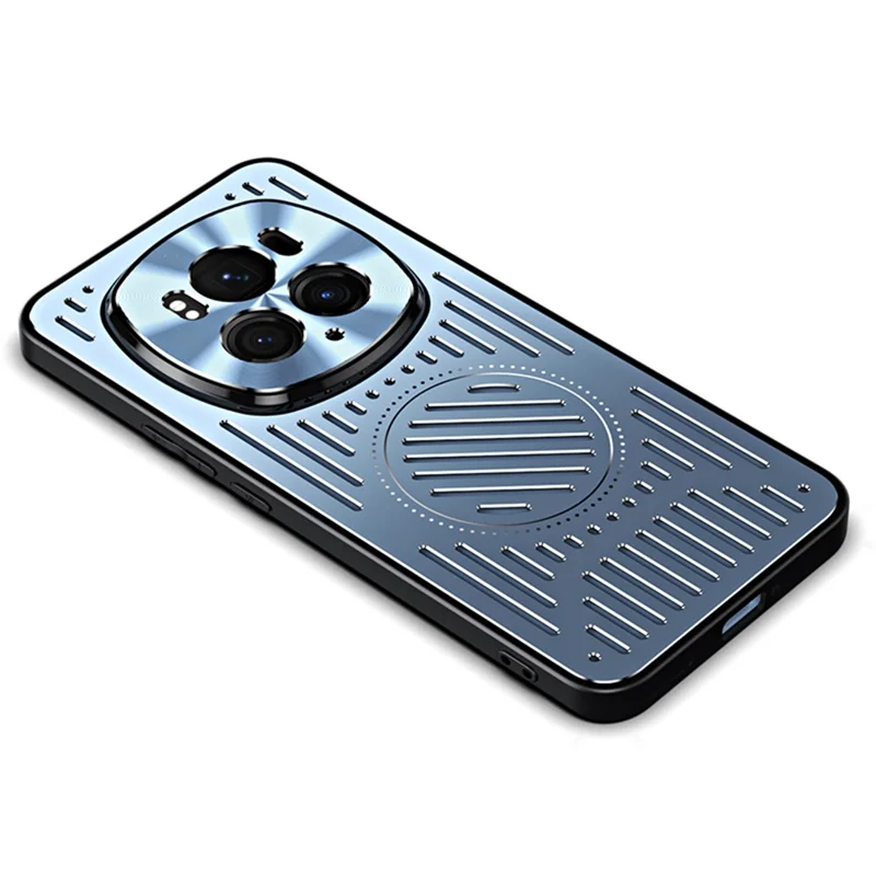 For Honor Magic6 Pro 5G Heat Dissipation Phone Case TPU+Aluminum Alloy Back Cover - Blue