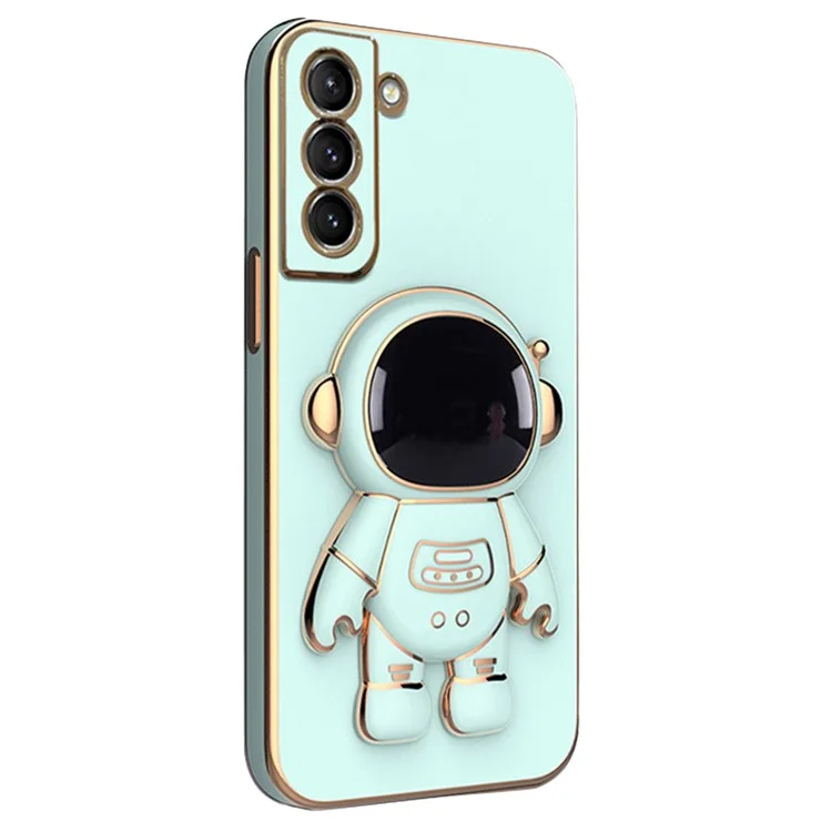 For Samsung Galaxy S23 Astronaut Phone Case Electroplating TPU Shockproof Cover - Green