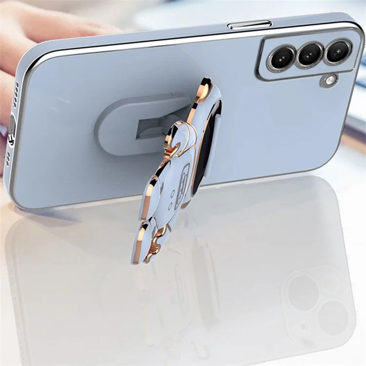For Samsung Galaxy S23 Astronaut Phone Case Electroplating TPU Shockproof Cover - Green
