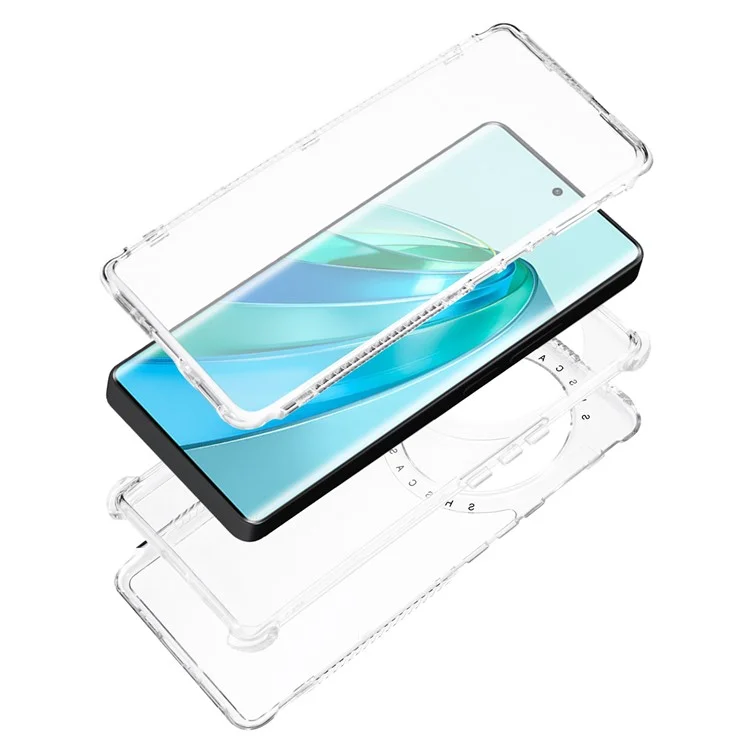For Honor X9a 5G / X40 5G / Magic5 Lite 5G Case Corners Shockproof Protection PC+TPU Phone Cover - Transparent