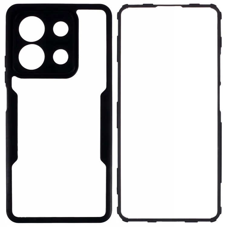 For Xiaomi Redmi Note 13 4G Case Anti-Drop Protective Acrylic + TPU Phone Shell, Black