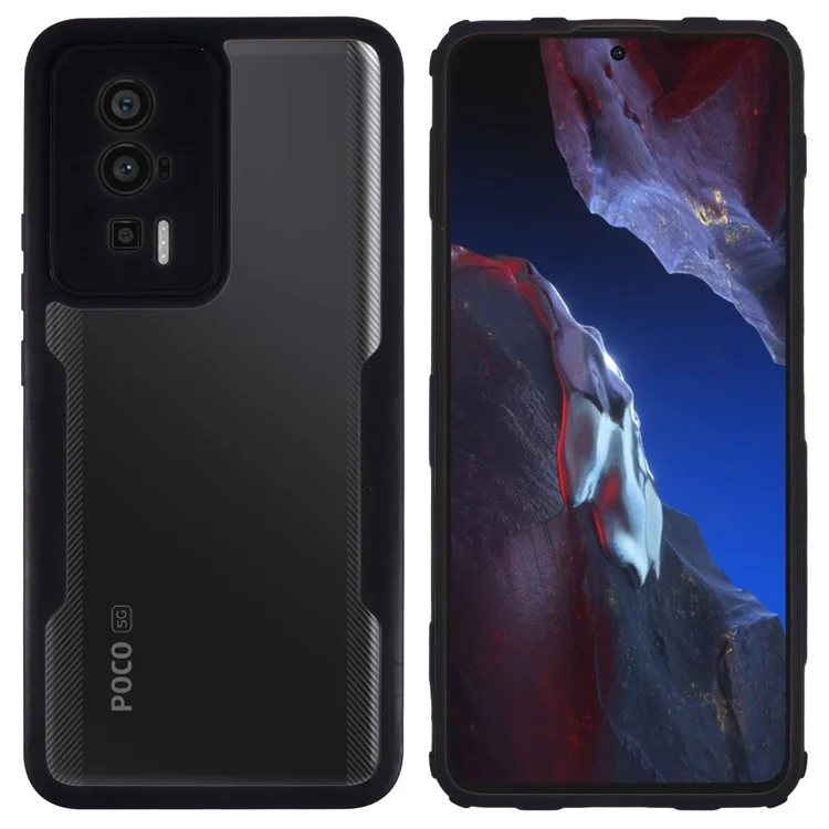 Para Xiaomi Poco F5 Pro 5G / Redmi K60 5G / K60 Pro 5G Capa Acrylic + TPU Capa de Proteção Corpo Inteiro - Preto